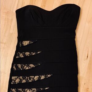 🔹 CITY STUDIO Black w/Lace Strapless Dress Sz. S
